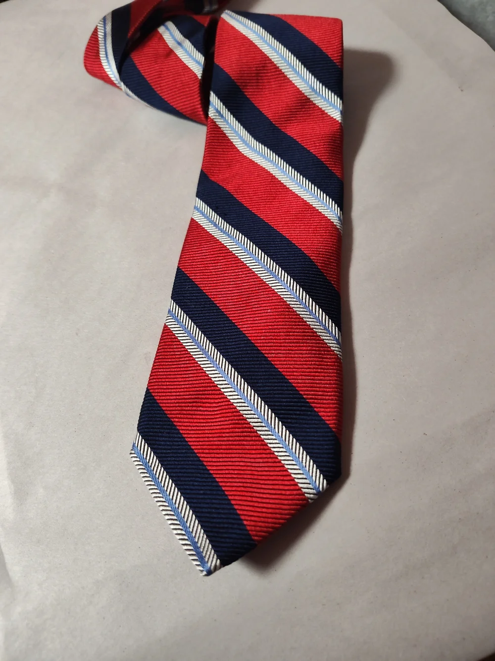 Brooks Brothers Makers & Merchant Mens Repp Tie Striped Silk USA 59X3.25